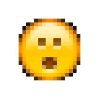 😯 emoji, shocked, surprised, face, pixelated telegram sticker