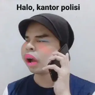 ✨ Halo, kantor polisi người đàn ông, điện thoại, cảnh sát, trang điểm, mũ telegram sticker