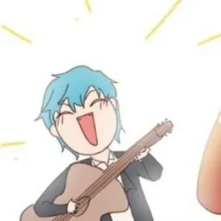 🦕 Cartoon, Musik, Gitarre, Illustration, Figur whatsapp sticker