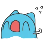 😄 Kartun, Stiker, Binatang, Biru, Lucu telegram sticker