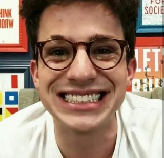 🥨 THINK NOW hombre, gafas, sonrisa, retrato, persona whatsapp sticker