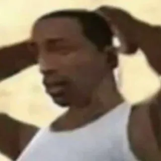 🤨 Carl Johnson Grand Theft Auto: San Andreas gta, san andreas, carl johnson, cj, video game telegram sticker