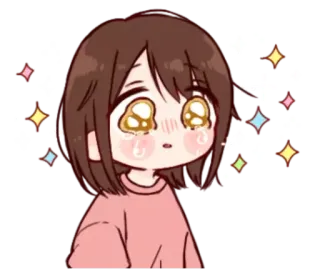 🥺 อนิเมะ, ผู้หญิง, น่ารัก, ประกาย, น้ำตา telegram sticker