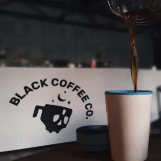 ☕ BLACK COFFEE CO. café, café preto, caveira, lua, xícara de café whatsapp sticker
