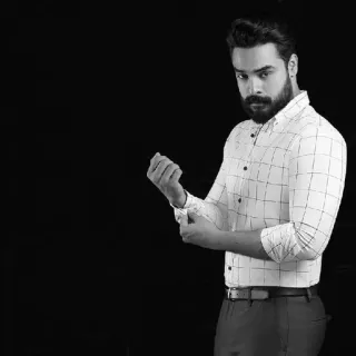 😡 hombre, camisa, retrato, moda, estilo, modelo, barba whatsapp sticker