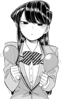 🎵 Komi Shouko Komi Can't Communicate Anime, Mangá, Uniforme escolar, Maracas, Fofo, Inexpressivo, Komi não consegue se comunicar, Shouko Komi whatsapp sticker
