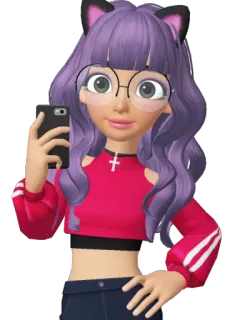 🤳 Avatar, Selfie, Fofo, Orelhas de gato, Arte digital, Mulher telegram sticker