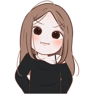 ☹️ schattig, cartoon, meisje, personage, vrouw, portret telegram sticker
