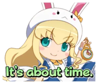 ⏰ It's about time. rabbit, anime, clock, about time, cartoon, cute telegram sticker