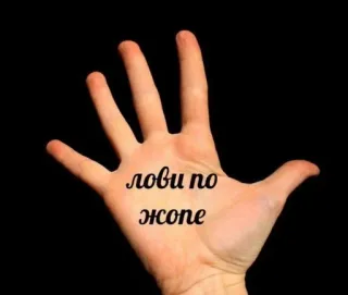 👋 лови по жопе Hand, klatschen, Po, Text, Russisch, beleidigend whatsapp sticker