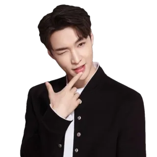 😉 Homme, Portrait, Clin d'oeil, Asiatique, Célébrité, Beau, Homme whatsapp sticker