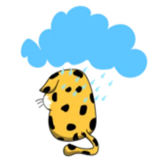 🌧 binatang, hujan, sedih, awan, kartun, cuaca, imut telegram sticker