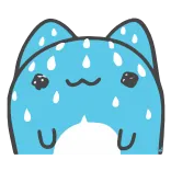 😅 만화, 스티커, 귀여운, 카와이, 파란색, 동물 telegram sticker