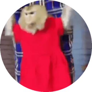 🌟 Affe, rotes Kleid, Tier, lustig, Meme, Affe telegram sticker