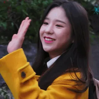 🐝 phụ nữ, cô gái, người, mỉm cười, vẫy tay, kpop, châu Á telegram sticker