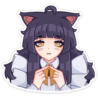 😳 สาวอนิเมะ, หูแมว, คาวาอิ, น่ารัก, สติกเกอร์ telegram sticker