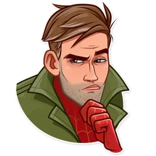 🤔 Peter B. Parker Spider-Man: Into the Spider-Verse spider-man, desenho animado, peter b. parker, marvel, filme, adesivo telegram sticker