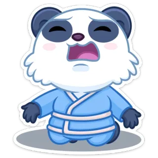 😭 Panda, Kreskówka, Kawaii, Anime, Sztuki walki, Smutny, Płaczący telegram sticker