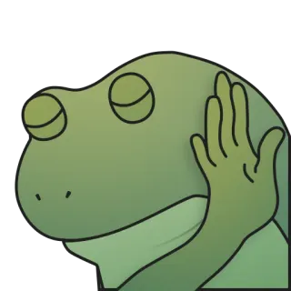 👎 กบ, ตบ, การ์ตูน, ตลก, มีม, ปฏิกิริยา, เอามือกุมหน้า telegram sticker