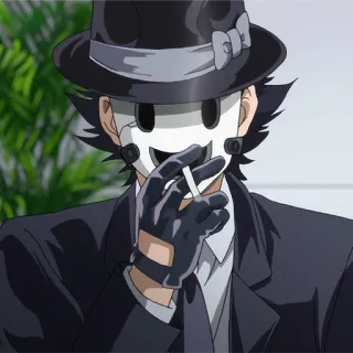 🎭 Anime, Personage, Rokend, Gemaskerd, Hoed telegram sticker