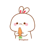 😋 kelinci, wortel, lucu, binatang, stiker telegram sticker