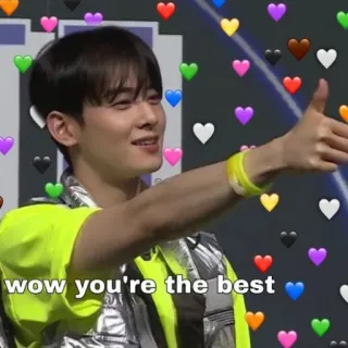 😂 wow you're the best positivo, complimento, cuori, pollice in su, kpop telegram sticker