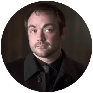 😕 Crowley Supernatural demon, król piekła, nadprzyrodzone, Mark Sheppard, serial telegram sticker