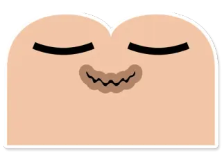 😌 fofo, desenho animado, rosto, expressão, simples telegram sticker