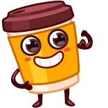 💪 kopi, cangkir, kartun, minuman telegram sticker