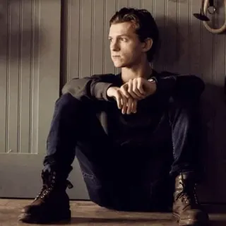 ⚙ Tom Holland Actor, Celebridad, Hombre, Sentado whatsapp sticker