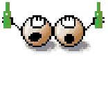 🥂 目, ピクセルアート, ギョロ目, 面白い, 漫画, びっくり telegram sticker