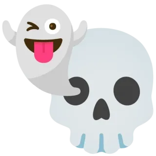 💀 หัวกะโหลก, ผี, ขยิบตา, น่ารัก, การ์ตูน, สติกเกอร์ whatsapp sticker