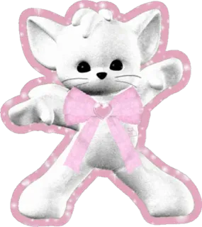 🐈 chat, mignon, rose, nœud, animal, chaton whatsapp sticker