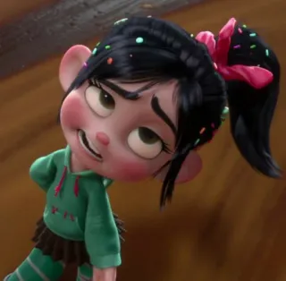✨ Vanellope von Schweetz Wreck-It Ralph dessin animé, animation, Disney, Les Mondes de Ralph, Vanellope, personnage, mignon telegram sticker