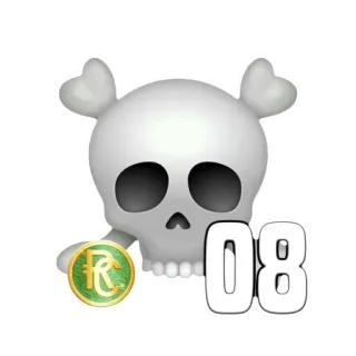 ☠️ 08 cráneo, huesos, número, 08 telegram sticker