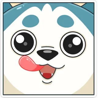 😛 hond, puppy, schattig, dier, cartoon, husky telegram sticker