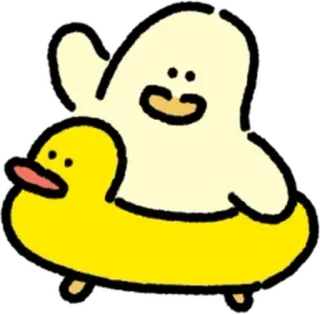 🦆 anatra, carino, cartone animato, giallo, divertente telegram sticker