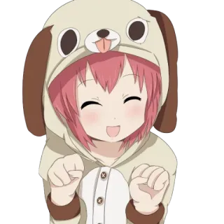 🐶 アニメ, かわいい, 犬, パーカー, 可愛い, 漫画, 女の子 telegram sticker