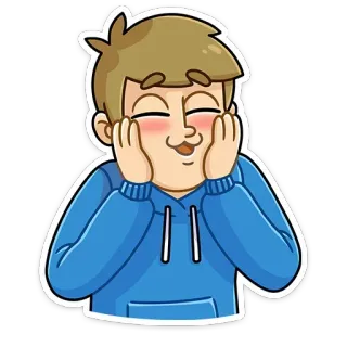 ☺️ Kreskówka, Emoji, Szczęśliwy, Słodki, Chłopak telegram sticker