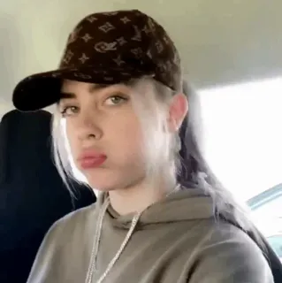 ☹️ Billie Eilish billie eilish, cantante, estrella pop, música, celebridad telegram sticker