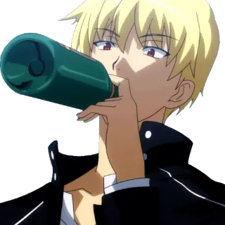 🍺 อนิเมะ, ดื่ม, ขวด, ตัวละคร, คน telegram sticker
