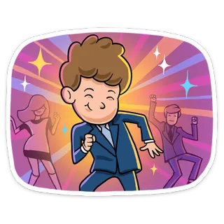 🕺 dança, celebração, festa, desenho animado, negócios, sucesso whatsapp sticker