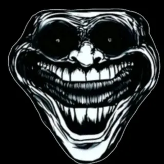 😂 Trollface, Meme, Internet, Troll, Eng, Zwart-wit telegram sticker