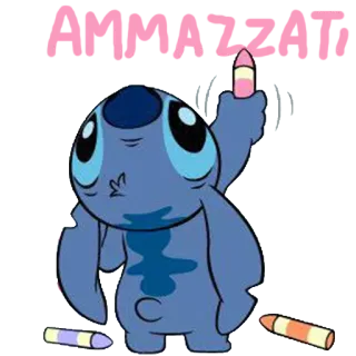 🐨 Stitch AMMAZZATA stitch, cartoon, character, blue, funny, ammattata telegram sticker