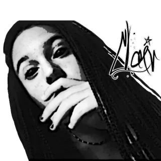 👁 Moon person, schwarzweiss, monochrom, porträt, dunkle augen telegram sticker