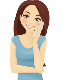 📲 Frau, Cartoon, telefoniert, Person, Illustration whatsapp sticker