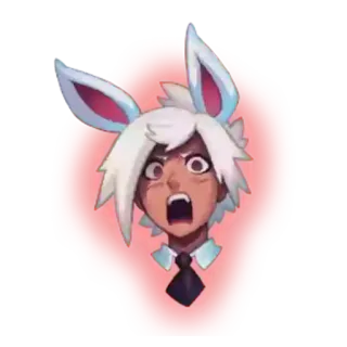 😡 anime, królik, zaskoczony, śmieszne telegram sticker