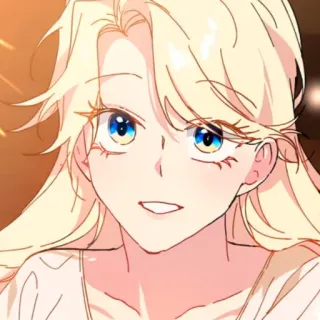 🪞 cartoon, blonde hair, anime, woman, portrait, character telegram sticker