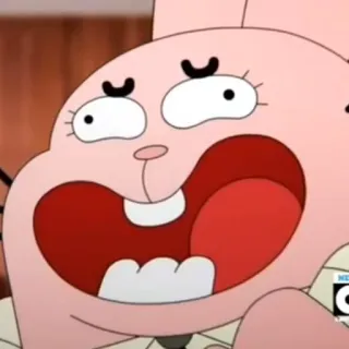 🙂 Anais Watterson The Amazing World of Gumball Cartoon, animiert, rosa, Hase, lustiges Gesicht, Anais Watterson whatsapp sticker