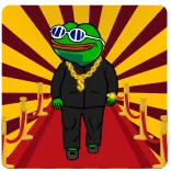 😎 Pepe the Frog Pepe, Ếch, Meme, Văn hóa mạng, Ngầu, Kính, Dây chuyền vàng whatsapp sticker